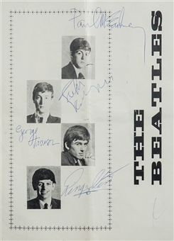 The Beatles and Roy Orbison 1963 Signed Program (By all Five) (JSA)
